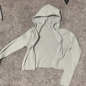 Sage green pacsun cropped ribbed zipup